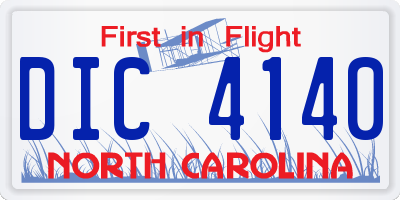 NC license plate DIC4140