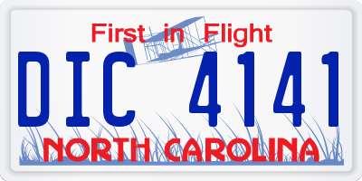 NC license plate DIC4141