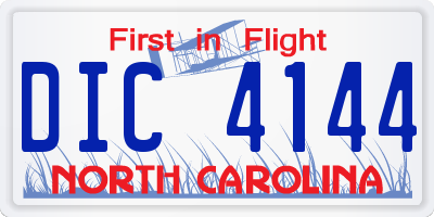 NC license plate DIC4144
