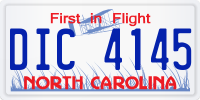 NC license plate DIC4145