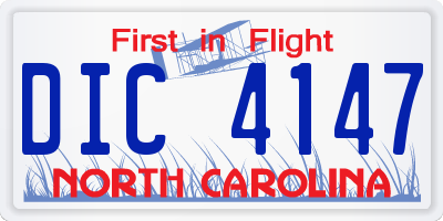 NC license plate DIC4147