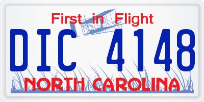 NC license plate DIC4148