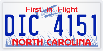 NC license plate DIC4151