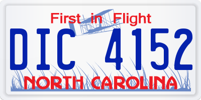 NC license plate DIC4152