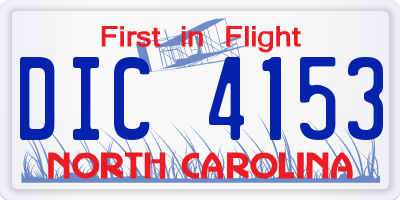 NC license plate DIC4153