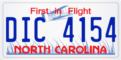 NC license plate DIC4154