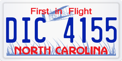 NC license plate DIC4155