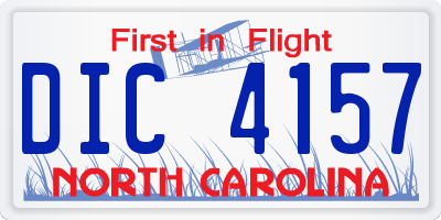 NC license plate DIC4157