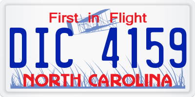 NC license plate DIC4159