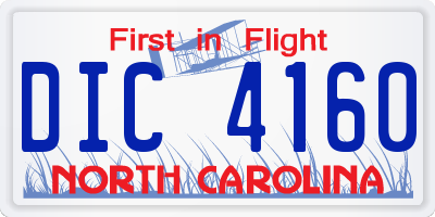 NC license plate DIC4160