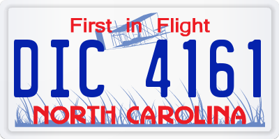 NC license plate DIC4161