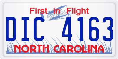 NC license plate DIC4163