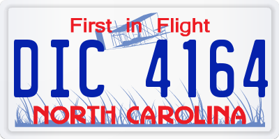 NC license plate DIC4164