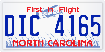 NC license plate DIC4165