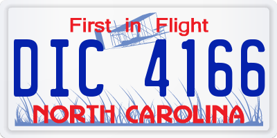 NC license plate DIC4166