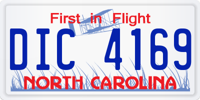 NC license plate DIC4169