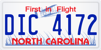 NC license plate DIC4172