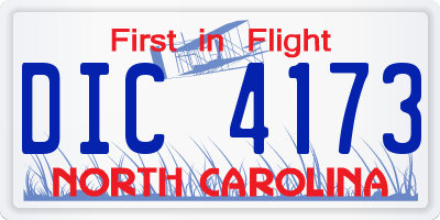 NC license plate DIC4173
