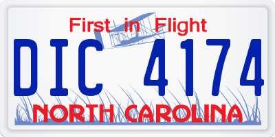 NC license plate DIC4174