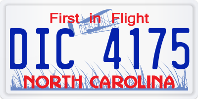 NC license plate DIC4175