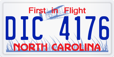 NC license plate DIC4176
