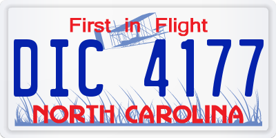 NC license plate DIC4177