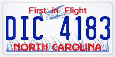 NC license plate DIC4183