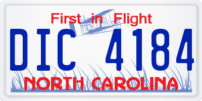 NC license plate DIC4184