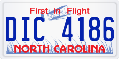 NC license plate DIC4186