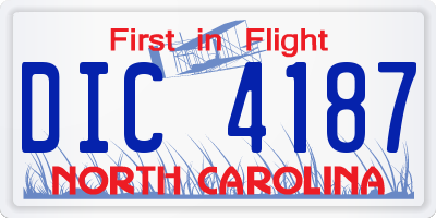 NC license plate DIC4187