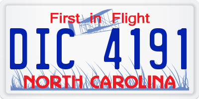 NC license plate DIC4191