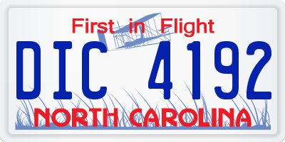 NC license plate DIC4192
