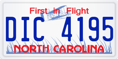NC license plate DIC4195