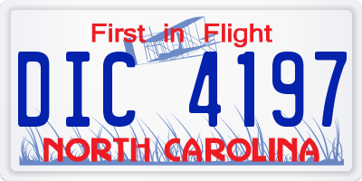 NC license plate DIC4197