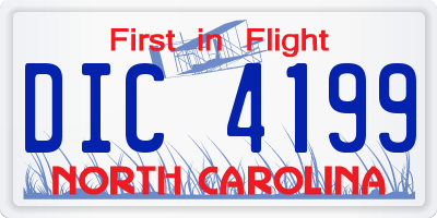 NC license plate DIC4199