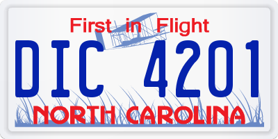NC license plate DIC4201