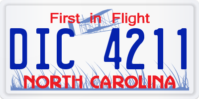 NC license plate DIC4211