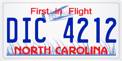 NC license plate DIC4212