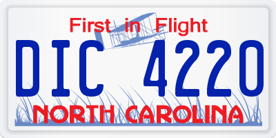 NC license plate DIC4220