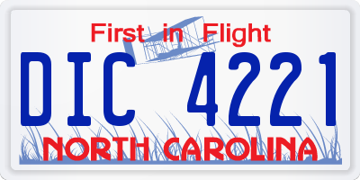 NC license plate DIC4221