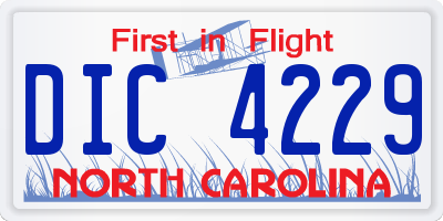 NC license plate DIC4229