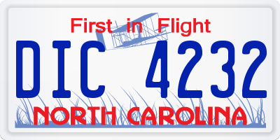 NC license plate DIC4232