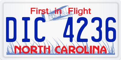 NC license plate DIC4236