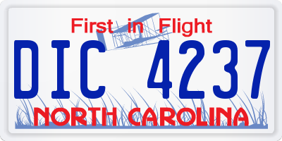 NC license plate DIC4237