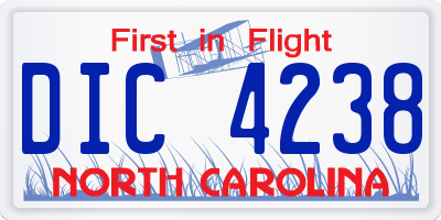 NC license plate DIC4238
