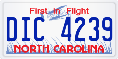 NC license plate DIC4239