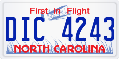 NC license plate DIC4243