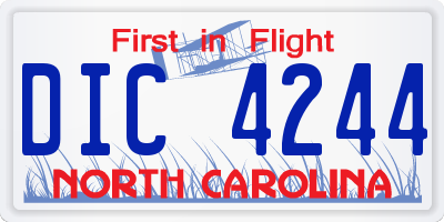 NC license plate DIC4244