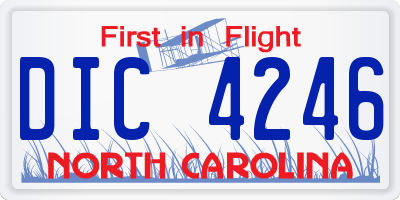 NC license plate DIC4246