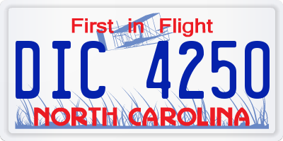 NC license plate DIC4250